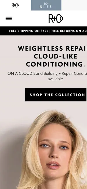 R+Co online store on a phone