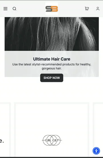 Salon Bravissimo online store mobile homepage