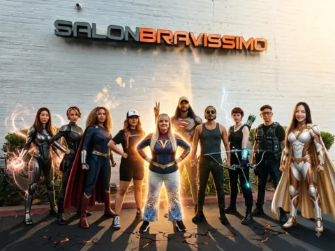 Instagram post: Introducing the Bravissimo team. Protectors of hair. Having fun and saving the world all while taking a little…